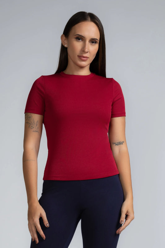 RIBBED FITTED TEE - 1741
