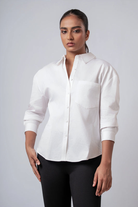 COTTON SATIN OVERSIZED SHIRT - 1709