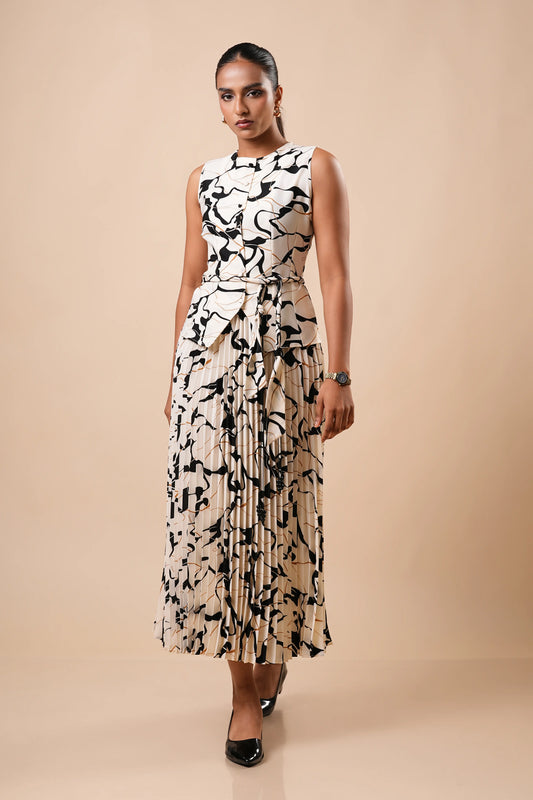 SUNRAY PLEATED MIDI SKIRT - 1774
