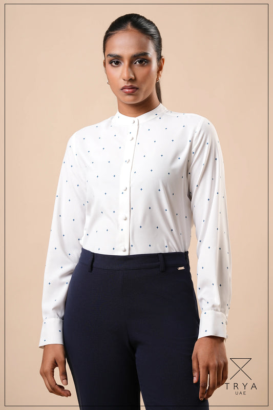 CHINESE COLLAR L/S SHIRT - 1771
