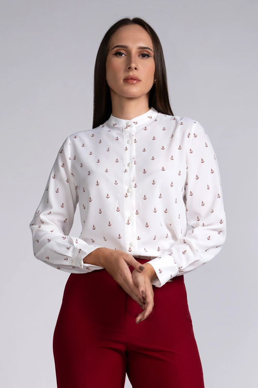 CHINESE COLLAR L/S SHIRT - 1671