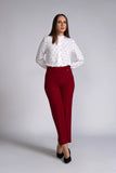 TAILORED WIDE-LEG WORK PANTS - 1675 - RED