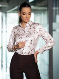 TAILORED WIDE-LEG WORK PANTS - 1644 - BROWN
