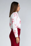 PRINTED LONG SLEEVE COLLAR SHIRT - 1656 PINK
