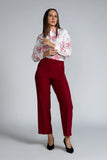 PRINTED LONG SLEEVE COLLAR SHIRT - 1656 PINK
