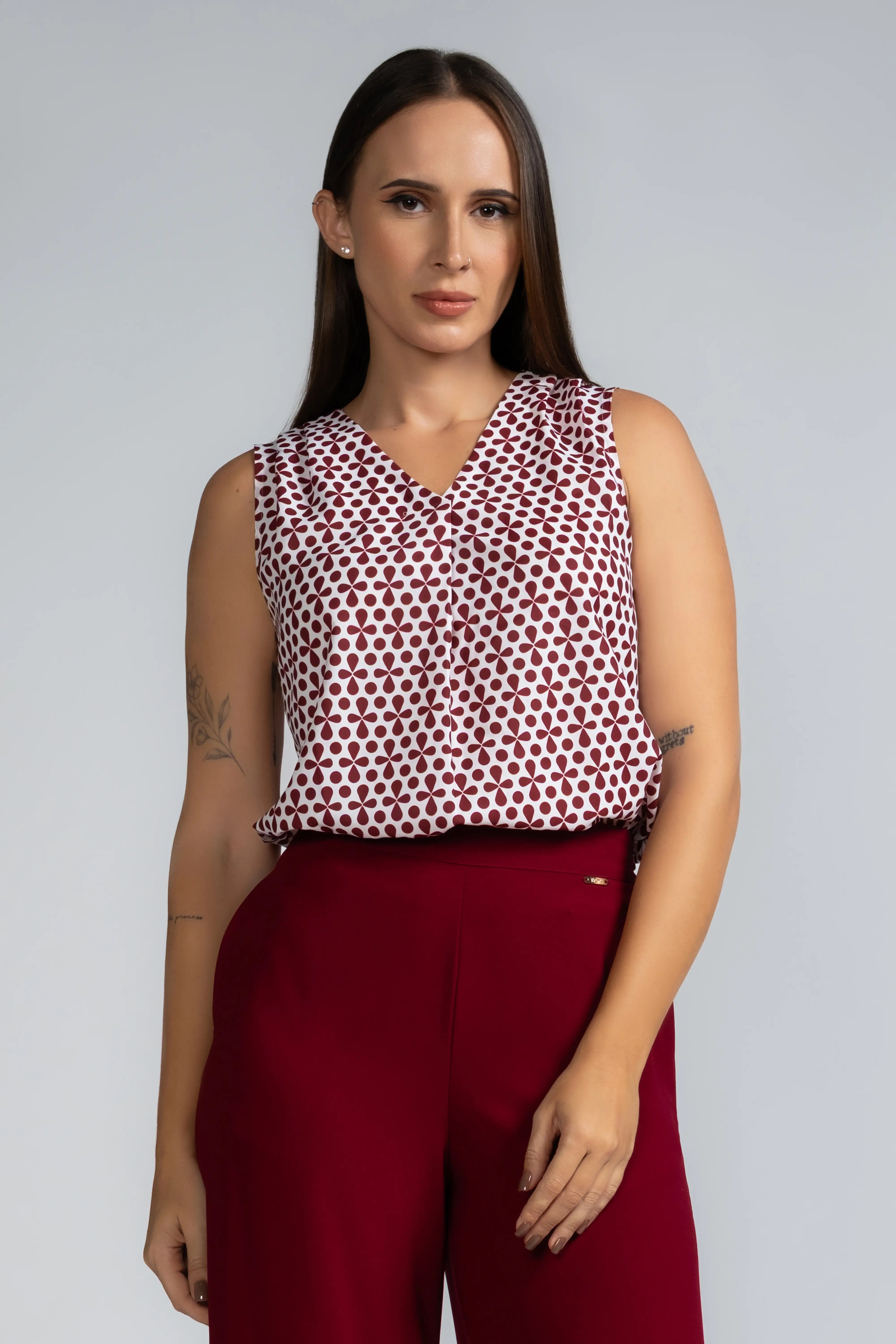 SOLID FRONT PLEAT TUNIC - 1657
