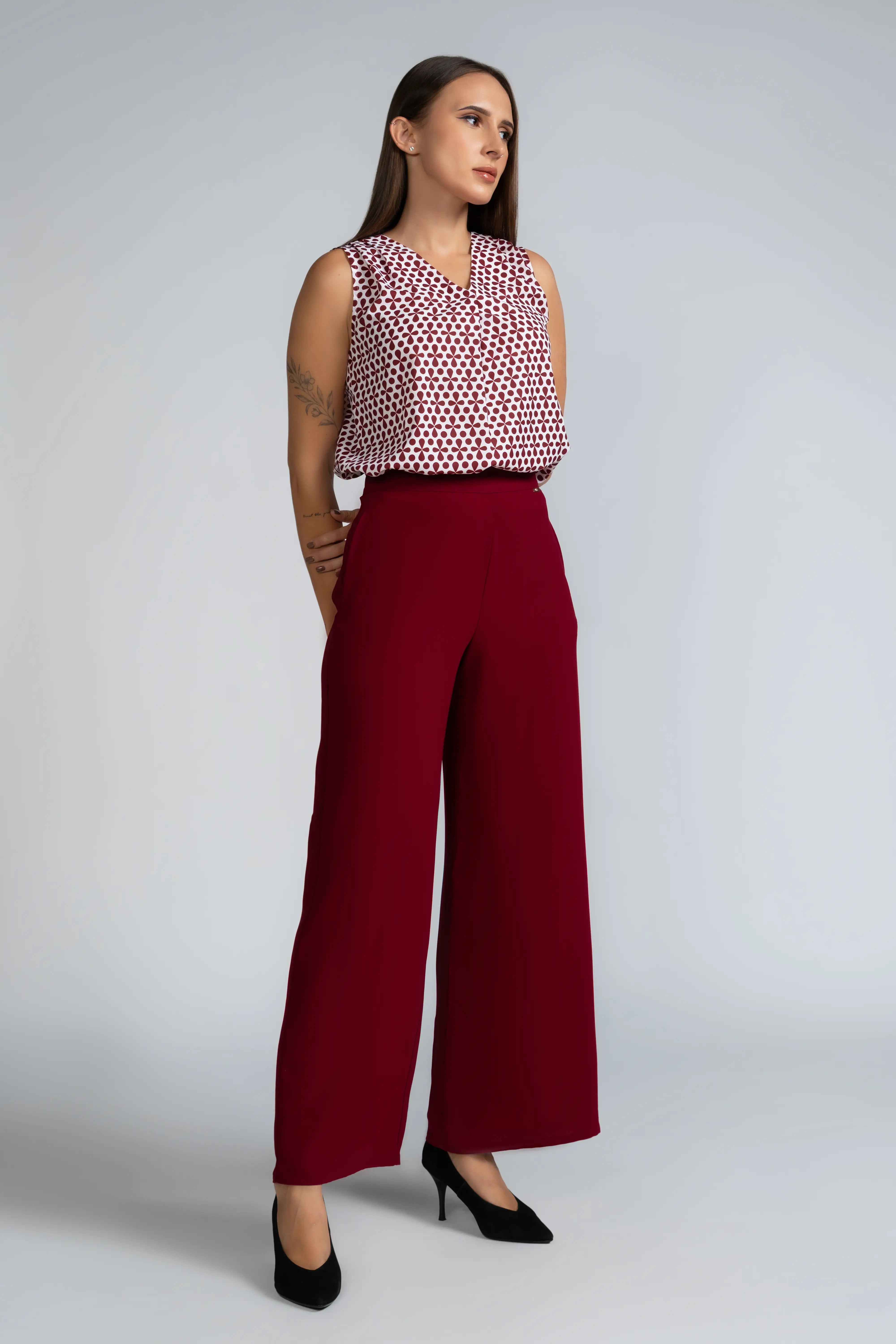 SOLID FRONT PLEAT TUNIC - 1657