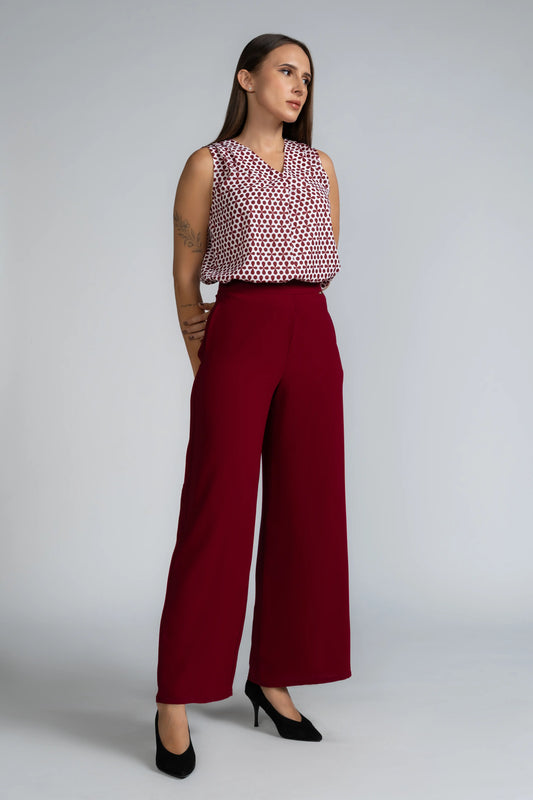 WIDE LEG SIDE ZIPPER PANT - 1723