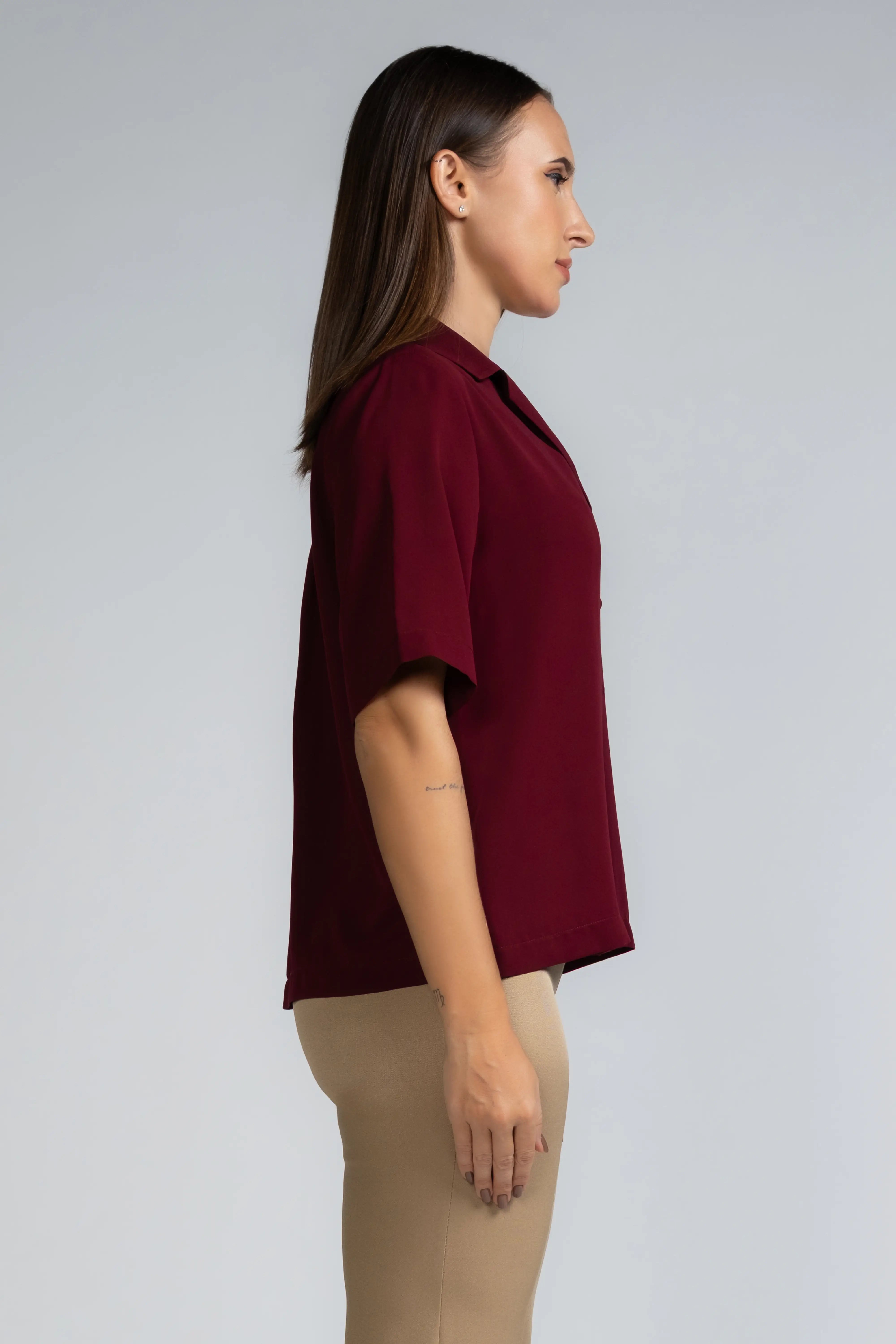 CAMP COLLAR WORKWEAR BLOUSE - 1735
