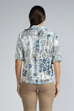 LAPEL COLLAR S/S PRINTED TOP - 1736