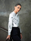 PRINTED SATIN LONG SLEEVE SHIRT - 1646 - 8