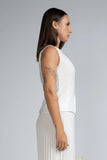 SLEEVELESS BUTTON FRONT WORKWEAR TOP - 1715