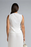 SLEEVELESS BUTTON FRONT WORKWEAR TOP - 1715