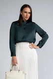 SATIN COLLAR LONG SLEEVE SHIRT- 1744