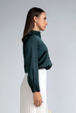 SATIN COLLAR LONG SLEEVE SHIRT- 1744
