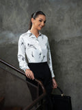 PRINTED SATIN LONG SLEEVE SHIRT - 1646 - 8