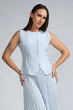 SLEEVELESS BUTTON FRONT WORKWEAR TOP - 1715
