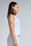 SLEEVELESS BUTTON FRONT WORKWEAR TOP - 1715
