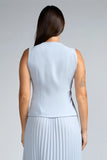 SLEEVELESS BUTTON FRONT WORKWEAR TOP - 1715
