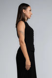 SLEEVELESS BUTTON FRONT WORKWEAR TOP - 1715
