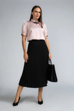 NECK TRIM SATIN BLOUSE - 1716