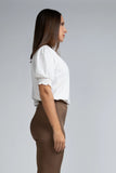 PLACEMENT PRINT SMOCKED SLEEVE TOP- 1705