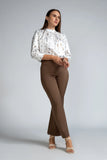 ABSTRACT PRINT SATIN HIGH NECK TOP - 1677