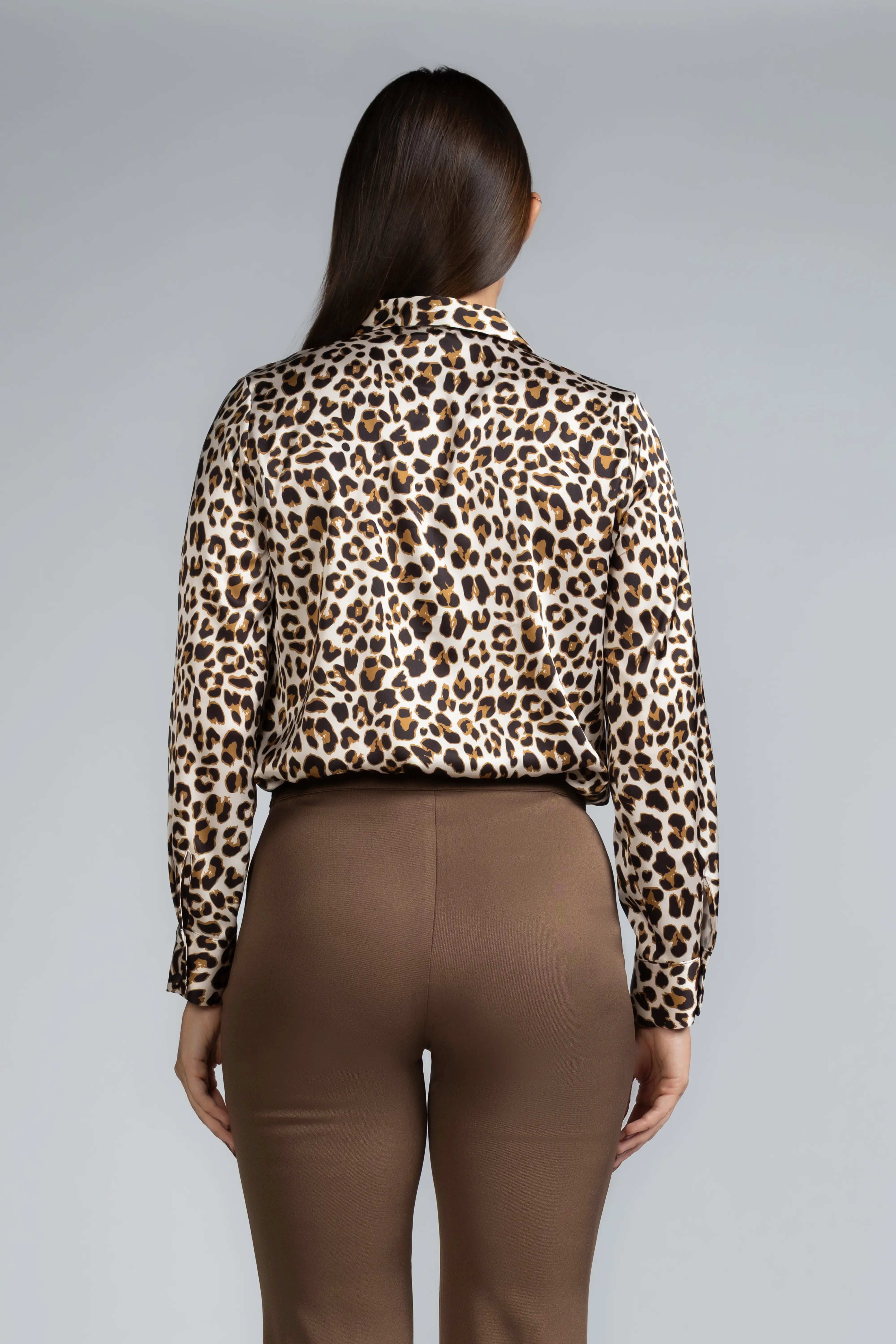 SATIN COLLAR LONG SLEEVE SHIRT- 1744