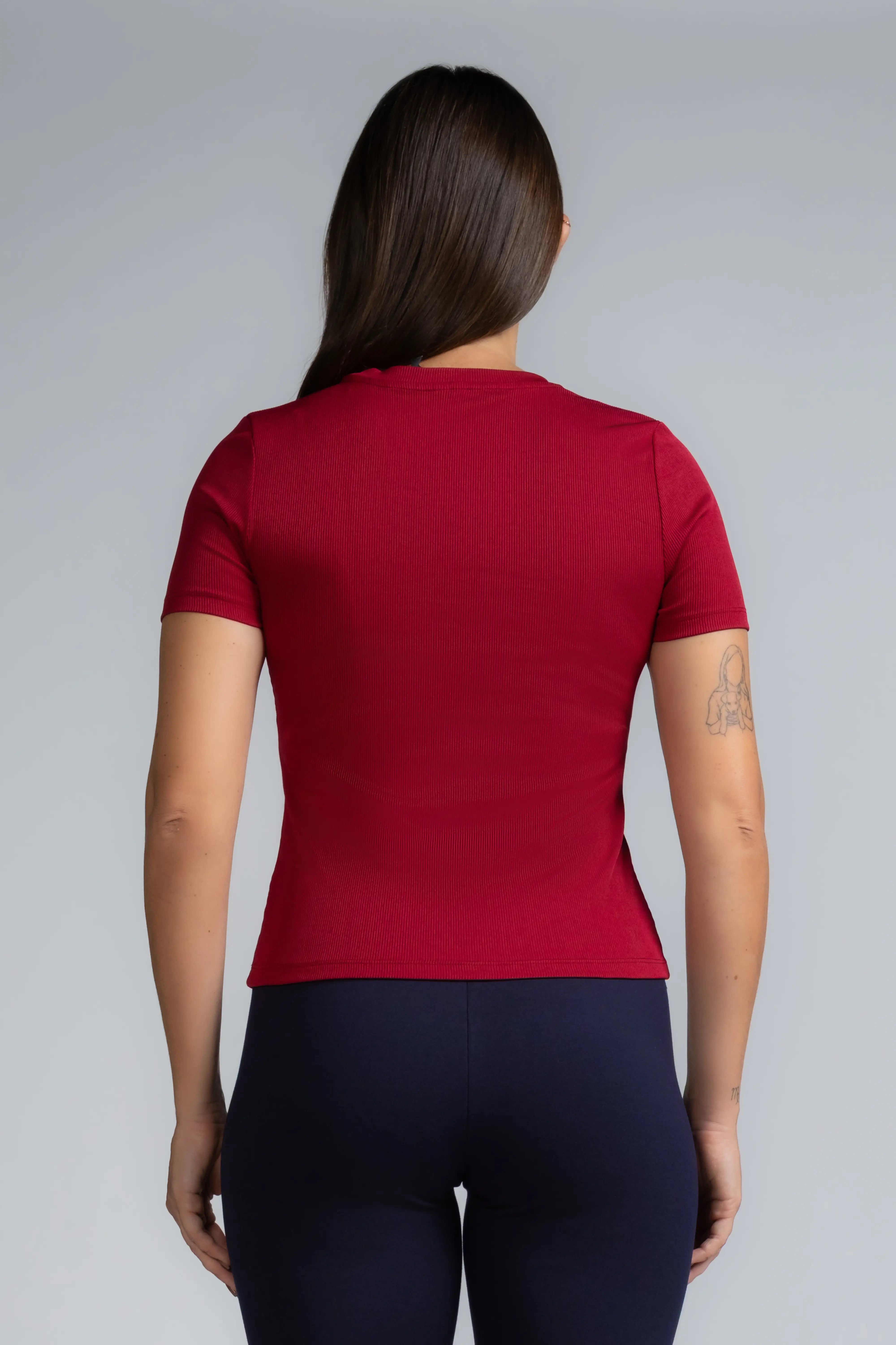 RIBBED FITTED TEE - 1741