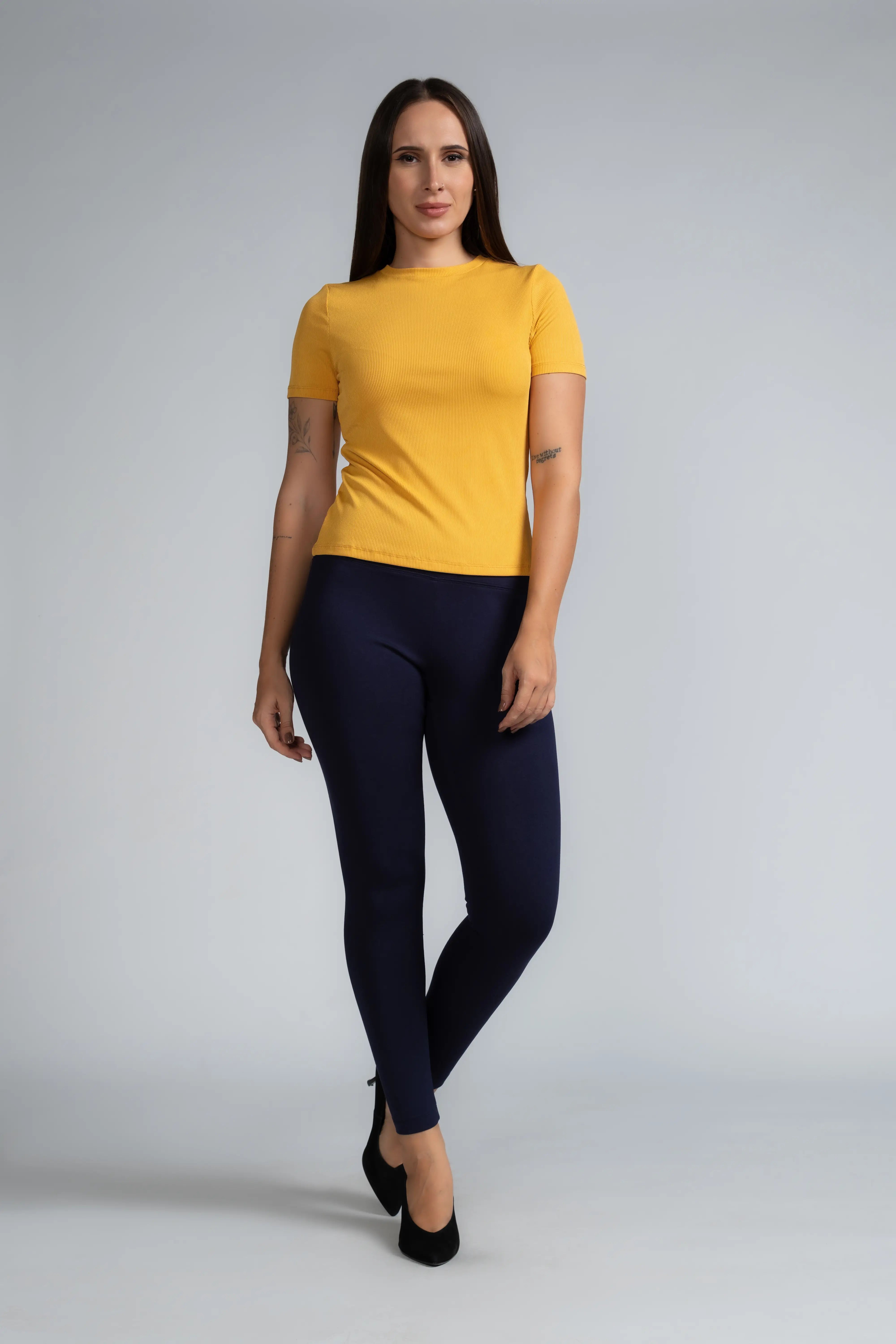 RIBBED FITTED TEE - 1741