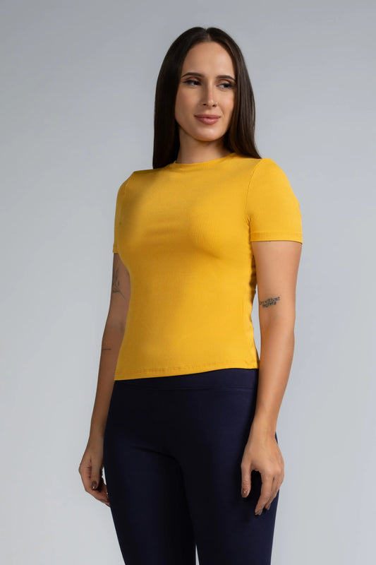 RIBBED FITTED TEE - 1741