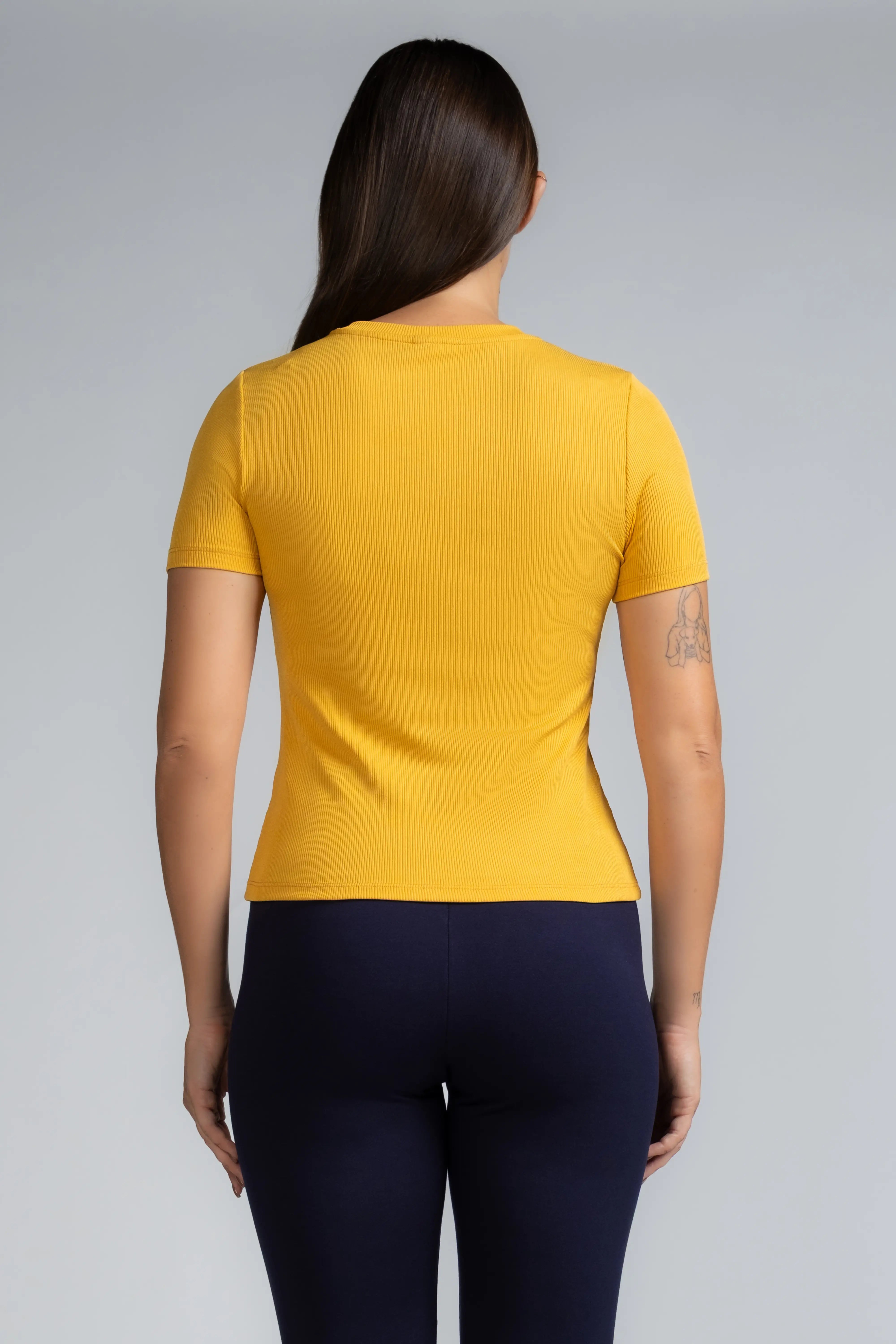 RIBBED FITTED TEE - 1741