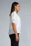 PLACEMENT PRINT SMOCKED SLEEVE TOP- 1705