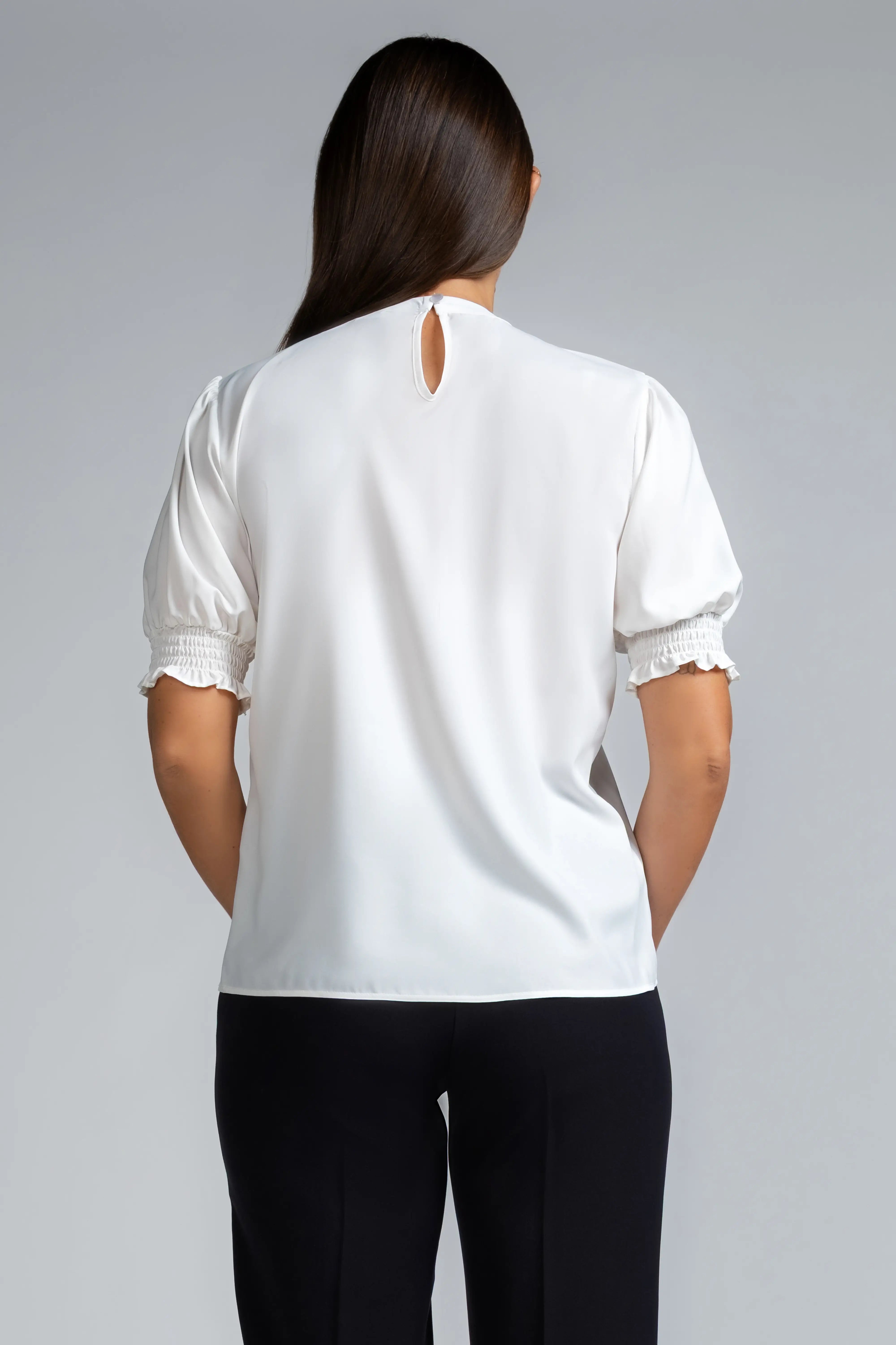PLACEMENT PRINT SMOCKED SLEEVE TOP- 1705