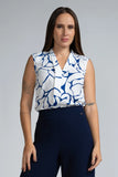 SLEEVELESS FRONT PLEAT TOP - 1661