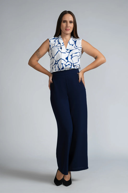 WIDE LEG SIDE ZIPPER PANT - 1723