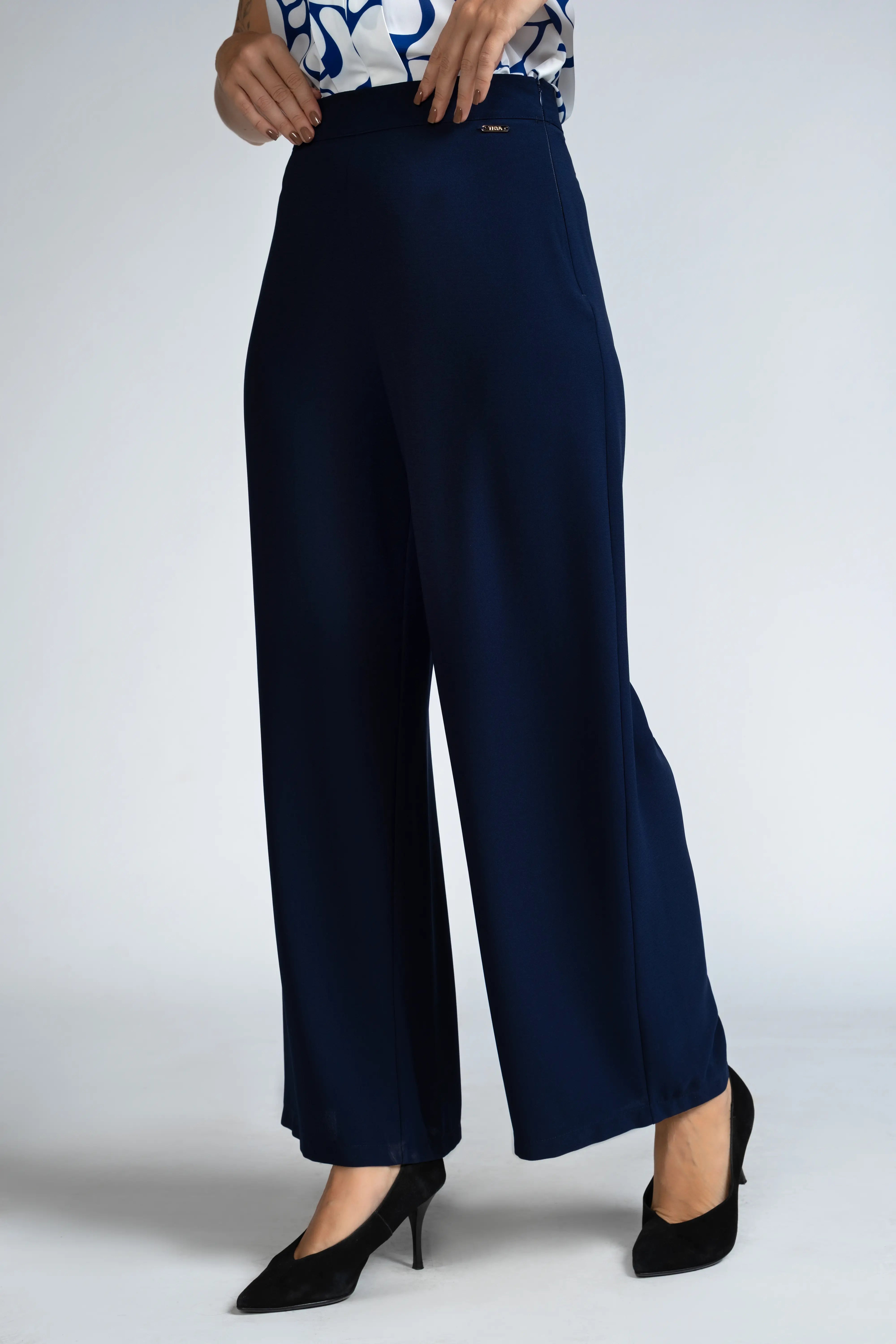 WIDE LEG SIDE ZIPPER PANT - 1723