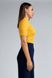 RIBBED HIGH NECK KNIT TOP- 1739