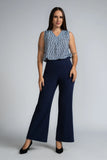 PRINT SLEEVELESS V-NECK BLOUSE - 1657