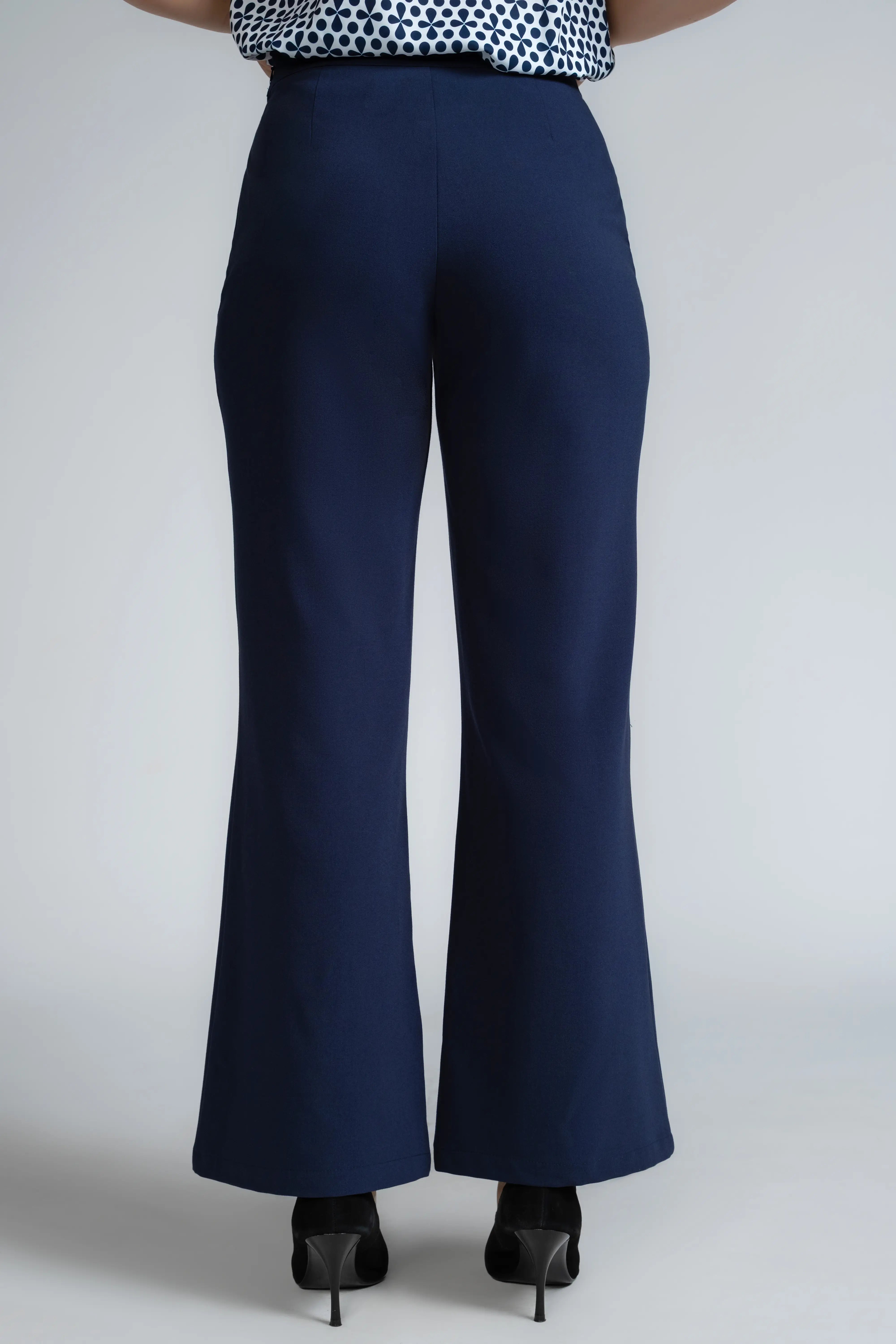 HIGH-WAIST WIDE LEG WORK PANTS - 1711