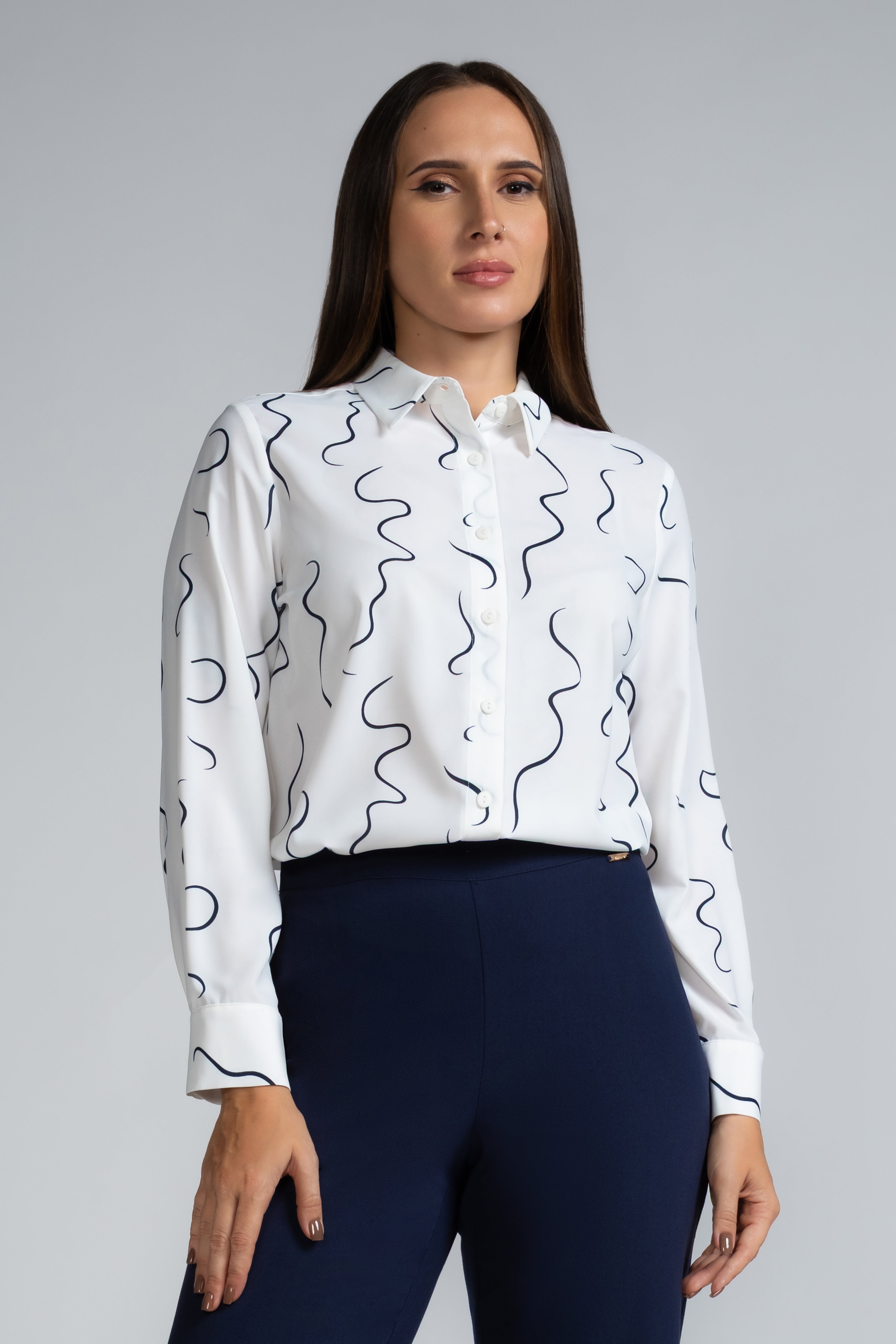 PRINTED LONG SLEEVE COLLAR SHIRT - 1656 SPRIN