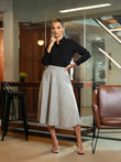 HIGH WAIST FLARED MIDI SKIRT - 1663