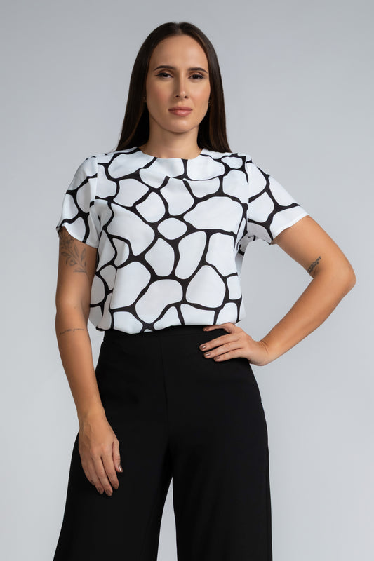 SHORT SLEEVE ROUND NECK TOP - 1660