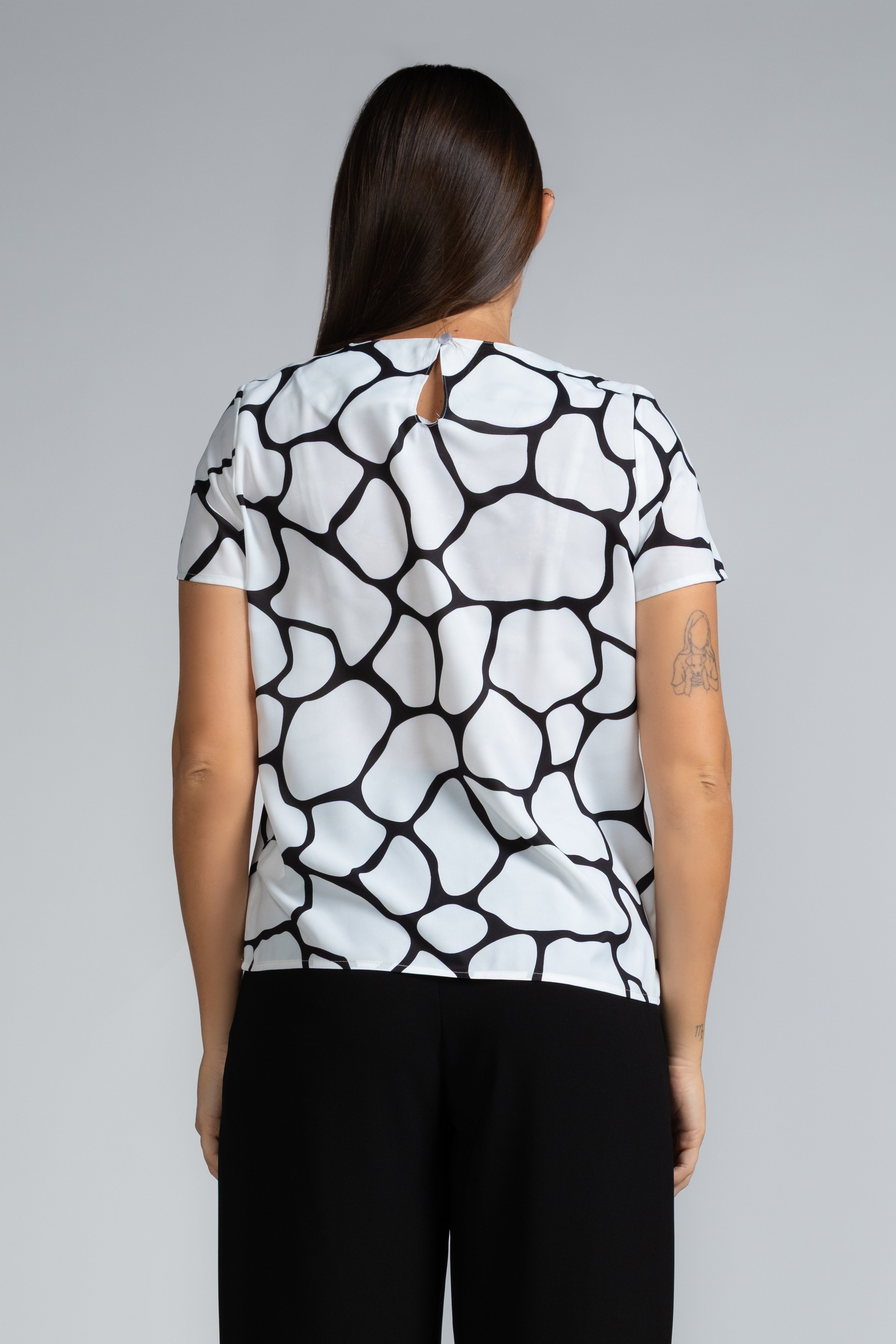 SHORT SLEEVE ROUND NECK TOP - 1660