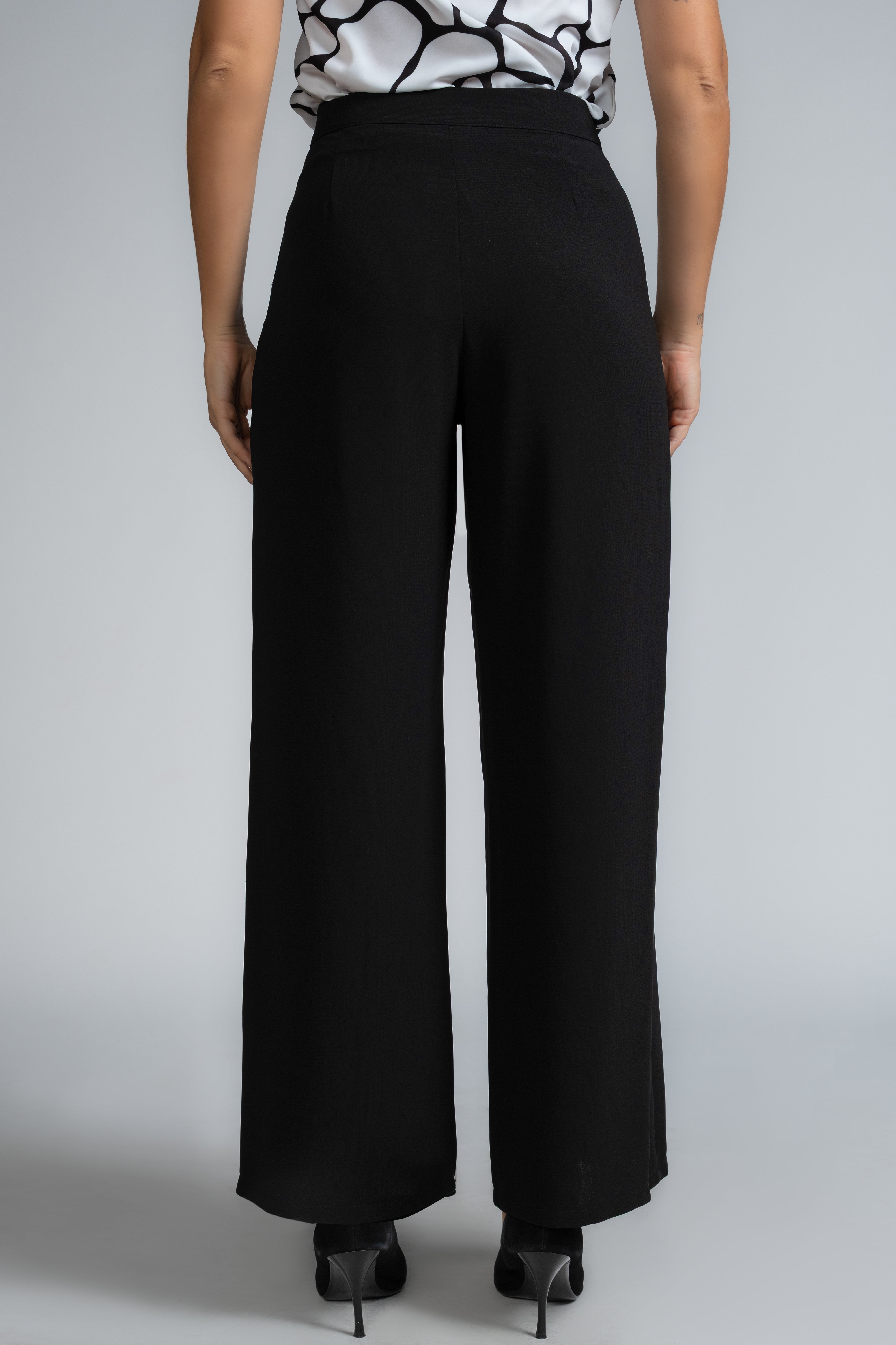 WIDE LEG SIDE ZIPPER PANT - 1723