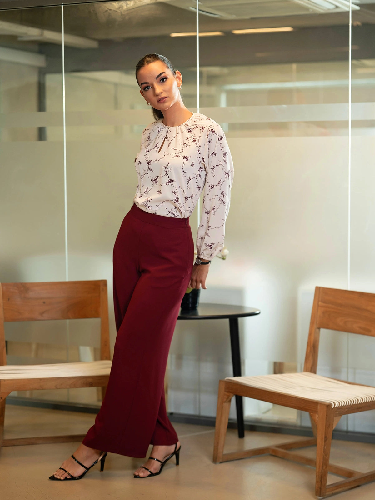 WIDE LEG SIDE ZIPPER PANT - 1723