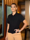 SOLID SHORT SLEEVE BLOUSE - 1628