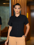 SOLID SHORT SLEEVE BLOUSE - 1628