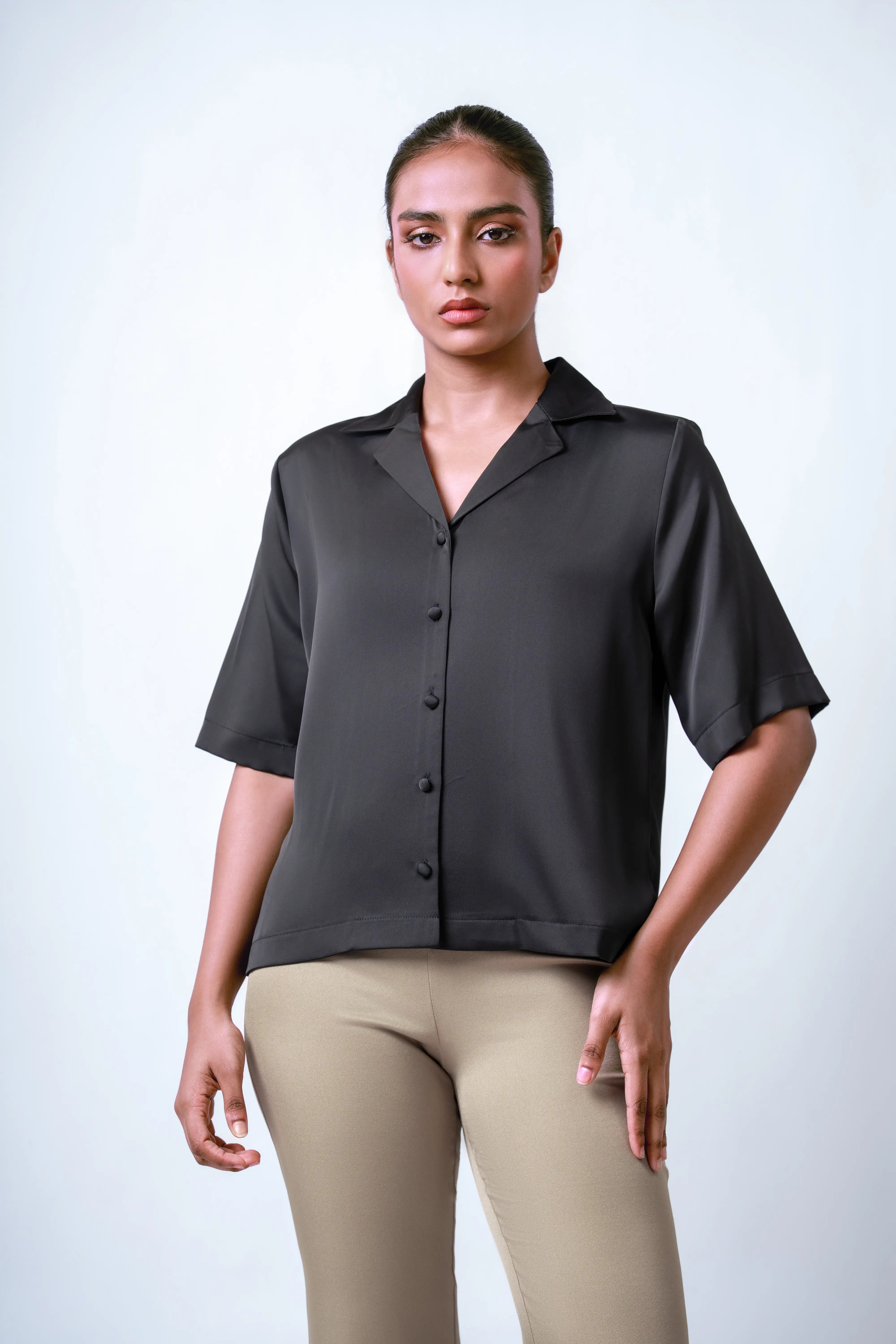 CAMP COLLAR WORKWEAR BLOUSE - 1735