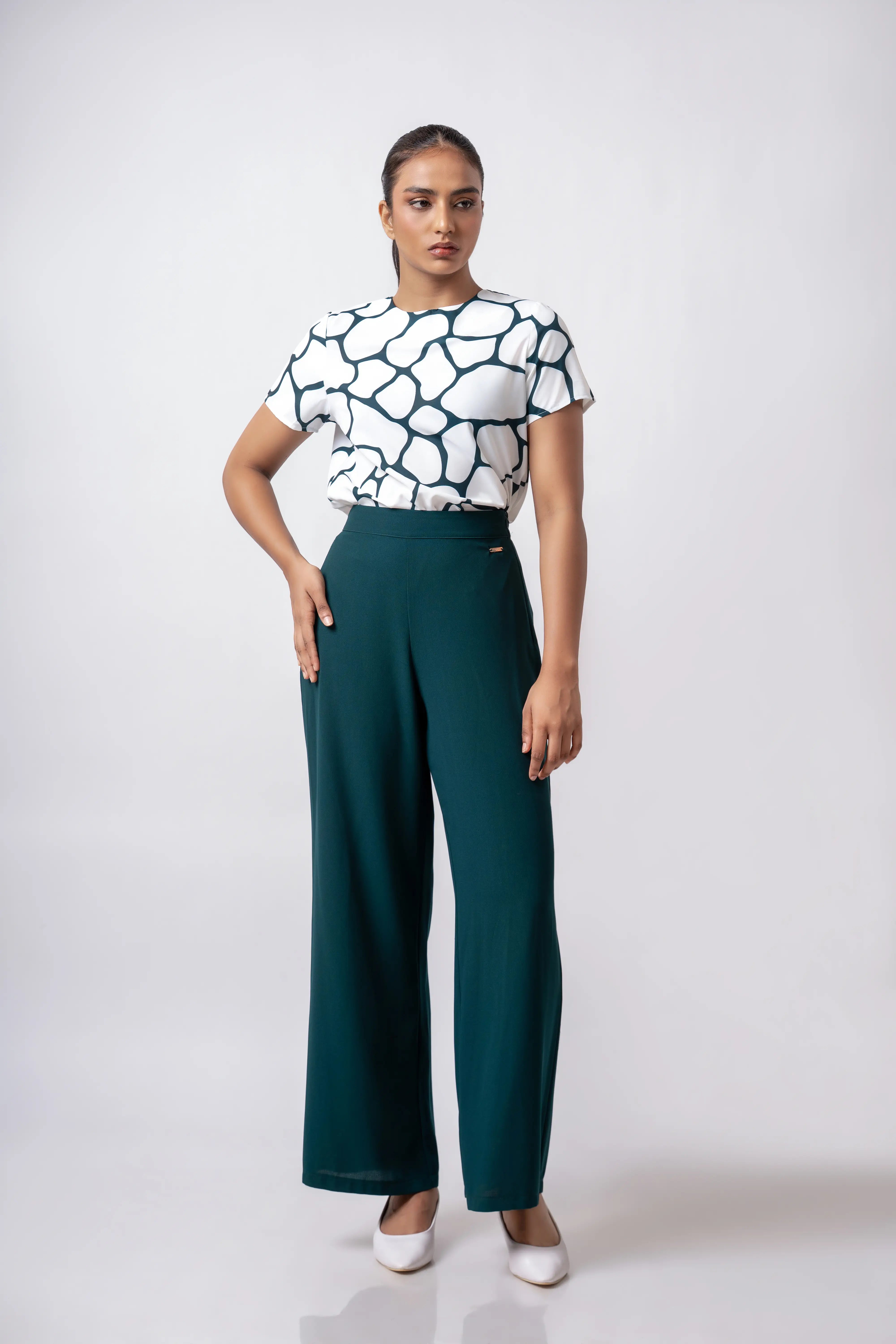 SHORT SLEEVE ROUND NECK TOP - 1660